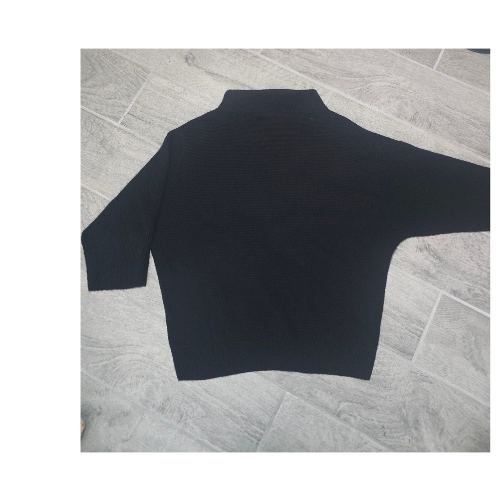 THE RESET R LABEL Black‎ Mock Neck Ribbed Knit Sweater Women's XS Cashmere Wool